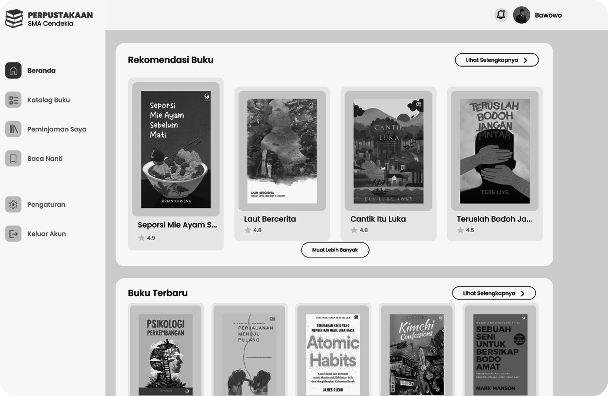 Desain website perpustakaan buku