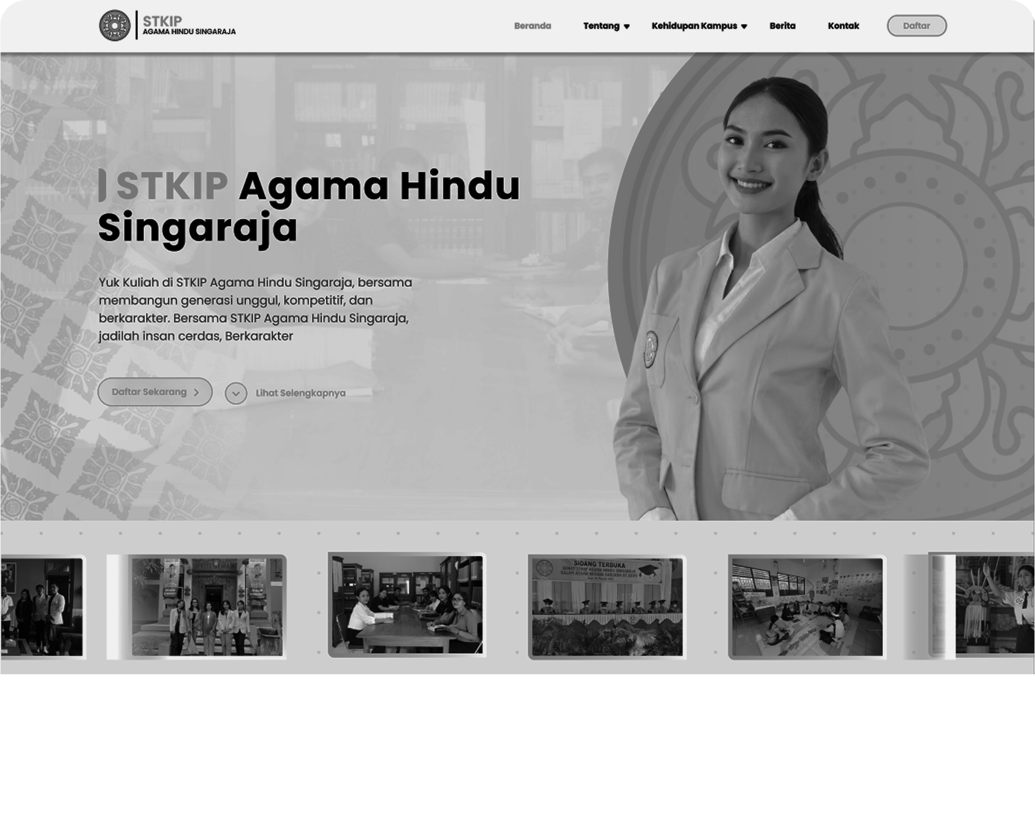 Desain website STIKIP Agama Hindu Singaraja