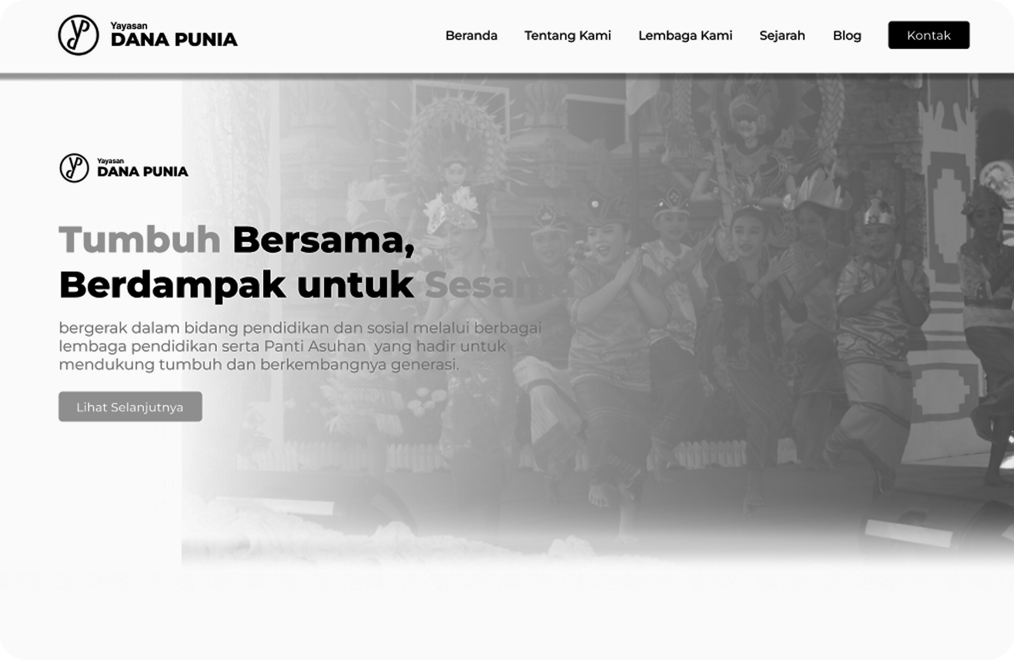 Desain website Yayasan Dana Punia